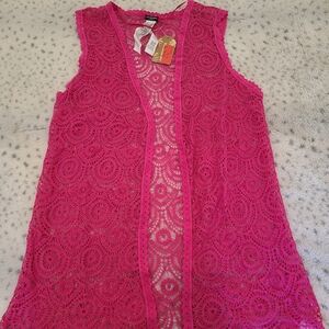 Women's Pink Lace Swim Coverup